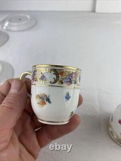 Schumann Dresden Bavaria Empress Flowers Demitasse Cups & Saucers 11 sets