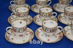 Schumann Empress Dresden Flowers (9) Demitasse Cups, 2¼ & (9) Saucers, (BOX L)