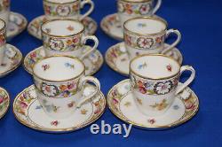 Schumann Empress Dresden Flowers (9) Demitasse Cups, 2¼ & (9) Saucers, (BOX L)