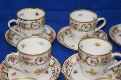 Schumann Empress Dresden Flowers (9) Demitasse Cups, 2¼ & (9) Saucers, (BOX L)