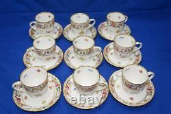 Schumann Empress Dresden Flowers (9) Demitasse Cups, 2¼ & (9) Saucers, (BOX L)