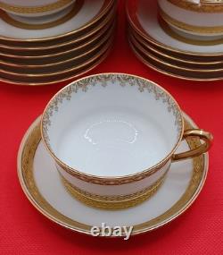 Set 11 Haviland Limoges Demitasse Cups & Saucers Gold White Scheilger 777 varn