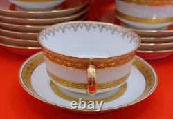 Set 11 Haviland Limoges Demitasse Cups & Saucers Gold White Scheilger 777 varn
