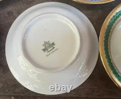 Set 12 Demitasse/espresso Fine China Cups Saucers White Gold Gilt Red Blue Green