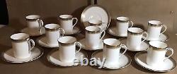 Set 12 Flat Demitasse Espresso Cups & Saucers Royal Doulton Clarendon H4993