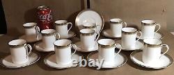 Set 12 Flat Demitasse Espresso Cups & Saucers Royal Doulton Clarendon H4993