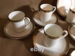 Set 12 Flat Demitasse Espresso Cups & Saucers Royal Doulton Clarendon H4993