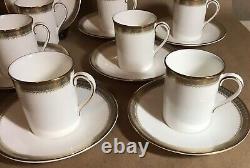 Set 12 Flat Demitasse Espresso Cups & Saucers Royal Doulton Clarendon H4993