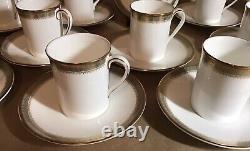 Set 12 Flat Demitasse Espresso Cups & Saucers Royal Doulton Clarendon H4993