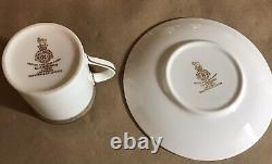 Set 12 Flat Demitasse Espresso Cups & Saucers Royal Doulton Clarendon H4993