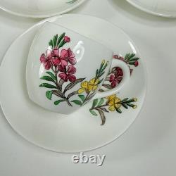 Set 12 Minton Demitasse Cup & Saucer Sets Botanical Garden Flowers B1329