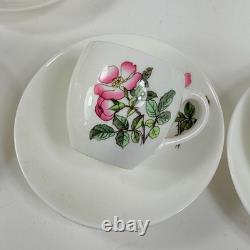 Set 12 Minton Demitasse Cup & Saucer Sets Botanical Garden Flowers B1329