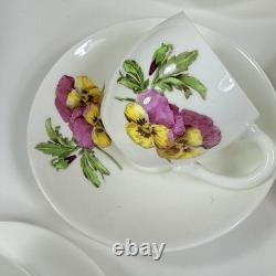 Set 12 Minton Demitasse Cup & Saucer Sets Botanical Garden Flowers B1329