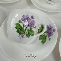 Set 12 Minton Demitasse Cup & Saucer Sets Botanical Garden Flowers B1329