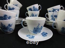 Set 12 Vintage Royal Copenhagen Demitasse Espresso Cups & Saucers Braided #8046