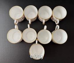 Set/20 vintage Grosvenor England bone china CAMBRIDGE PINK & GOLD Demitasse set