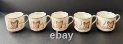 Set/20 vintage Grosvenor England bone china CAMBRIDGE PINK & GOLD Demitasse set
