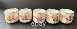 Set/20 vintage Grosvenor England bone china CAMBRIDGE PINK & GOLD Demitasse set