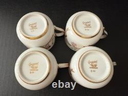 Set/20 vintage Grosvenor England bone china CAMBRIDGE PINK & GOLD Demitasse set
