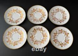 Set/20 vintage Grosvenor England bone china CAMBRIDGE PINK & GOLD Demitasse set