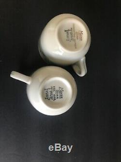 Set 23 MAYER CHINA Manhattan PATTERN Demitasse Bullion Bowls Cups Saucers Tea