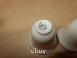 Set 4 Antique Lenox Sterling Silver Porcelain Demitasse Insert Cups and Saucers