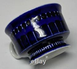 Set/ 4 Cobalt Blue ARABIA VALENCIA Demitasse Cups & Saucers Ulla Procope Finland