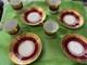 Set 4 Limoges France Demitasse Cups & Saucers Deep Red Gold & White Imperial Exq