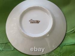 Set 4 Limoges France Demitasse cups & saucers Deep Red Gold & White Imperial EXQ