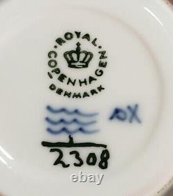 Set 4 Royal Copenhagen Blue Fluted Demitasse Cups & Saucers 1/2308 Original Box