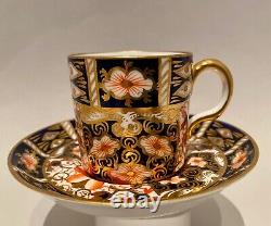 Set 4 Royal Crown Derby Traditional Imari 2 Demitasse Cups & Saucers 2451