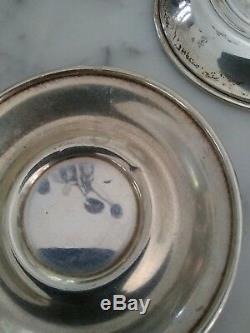 Set 4 VTG Lenox Sterling Silver Porcelain Demitasse Insert Cup and Saucer