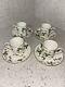 Set 4 Wedgwood Wild Strawberry Bone China Demitasse Cups Saucers Set Tea Coffee