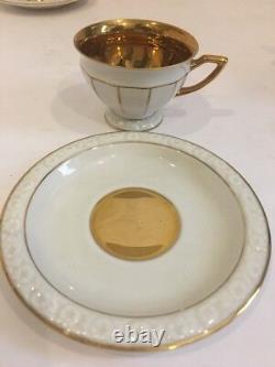 Set 5 Vintage Rosenthal Gold Maria Demitasse Cups & Saucers Germany US Zone