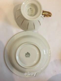 Set 5 Vintage Rosenthal Gold Maria Demitasse Cups & Saucers Germany US Zone