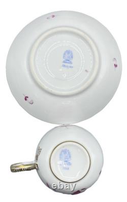 Set 6 Herend 1727/AP CHINESE BOUQUET RASPBERRY DEMITASSE CUPS & SAUCERS