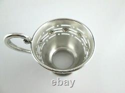 Set 6 Sterling Silver Demitasse Coffee Cups and Saucers