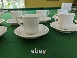 Set 8 Antique Haviland France Limoges Demitasse Cups Saucers Ranson White Blank