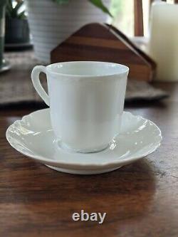 Set 8 Antique Haviland France Limoges Demitasse Cups Saucers Ranson White Blank