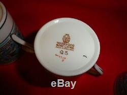 Set 8 Wedgwood Florentine Turquoise Demitasse Cups & Saucers Tea Coffee Expresso