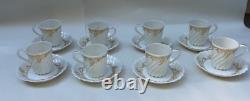 Set Antique Limoges Porcelain Demitasse Cups And Saucers