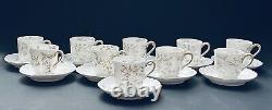 Set Of 10 Haviland Ranson The Cherbourg Blue Floral Demitasse Cups & Saucers