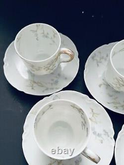 Set Of 10 Haviland Ranson The Cherbourg Blue Floral Demitasse Cups & Saucers