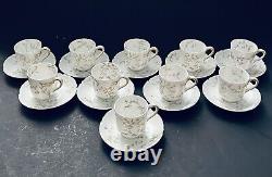 Set Of 10 Haviland Ranson The Cherbourg Blue Floral Demitasse Cups & Saucers