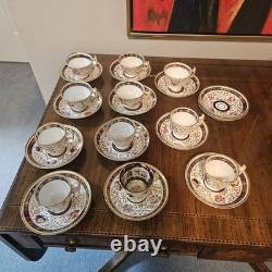 Set Of 11 Ridgway 2/601 Coalport Copeland 1830s Coffee Demitasse Cups Saucers