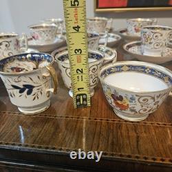 Set Of 11 Ridgway 2/601 Coalport Copeland 1830s Coffee Demitasse Cups Saucers