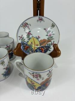 Set Of 11 Tobacco Leaf Mann Genus Nicotina Demitasse Cup & Saucer Japan 22pc