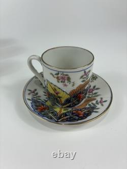 Set Of 11 Tobacco Leaf Mann Genus Nicotina Demitasse Cup & Saucer Japan 22pc