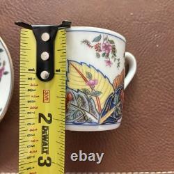 Set Of 11 Tobacco Leaf Mann Genus Nicotina Demitasse Cup & Saucer Japan 22pc