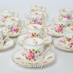 Set Of (12) Vintage Royal Crown Derby Posie 9875, Demitasse Cups & Saucers